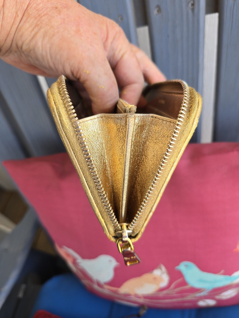 Miu Miu EUC Gold Matelassé Zip-Around Wallet 8x4.5" - Picture 4 of 10